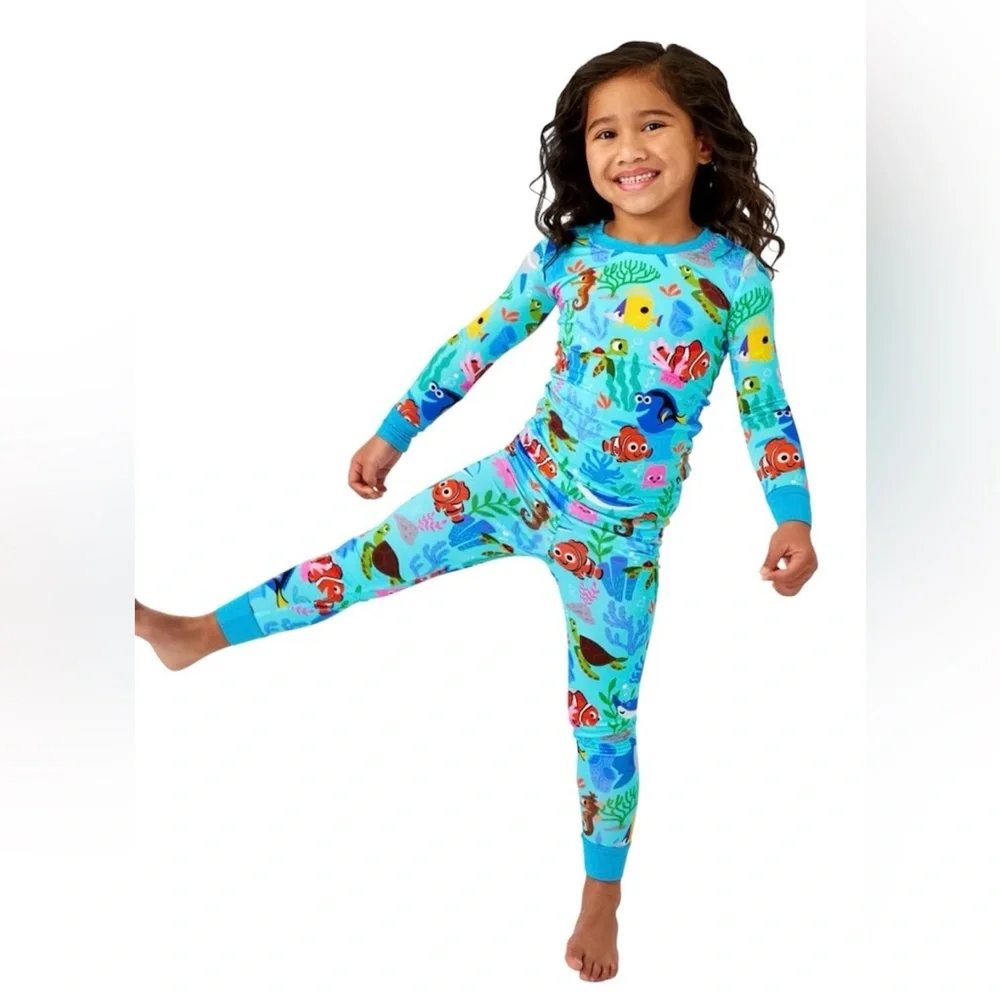 Little Sleepies Disney 🐠 Nemo’s Reef Bamboo Pajama Set 2 Piece Size 4T NWT